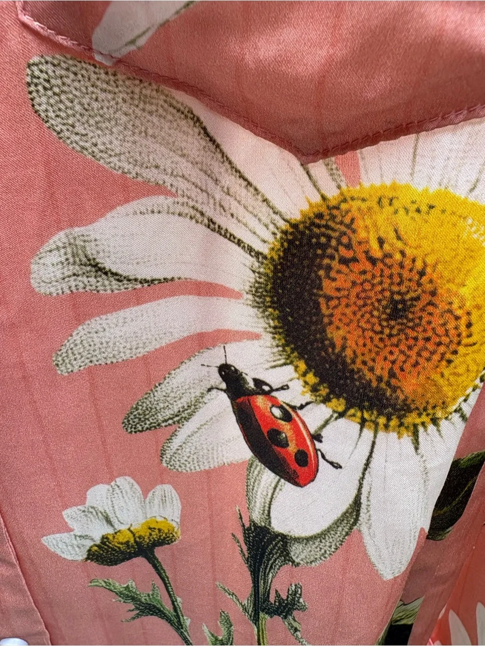 LyreBird Anthropologie Neela Floral 🐞 Ladybug Coral Sleepwear Top